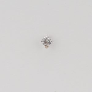 AGOR 925 Sterling Silver Solitaire Stud Earrings with Rose Gold Drop Accent Jewellery