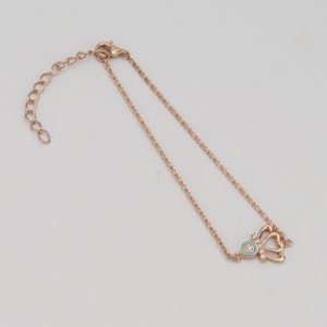 AGOR 925 Sterling Silver Rose Gold Plated Evil Eye Protection Bracelet Jewellery for Women