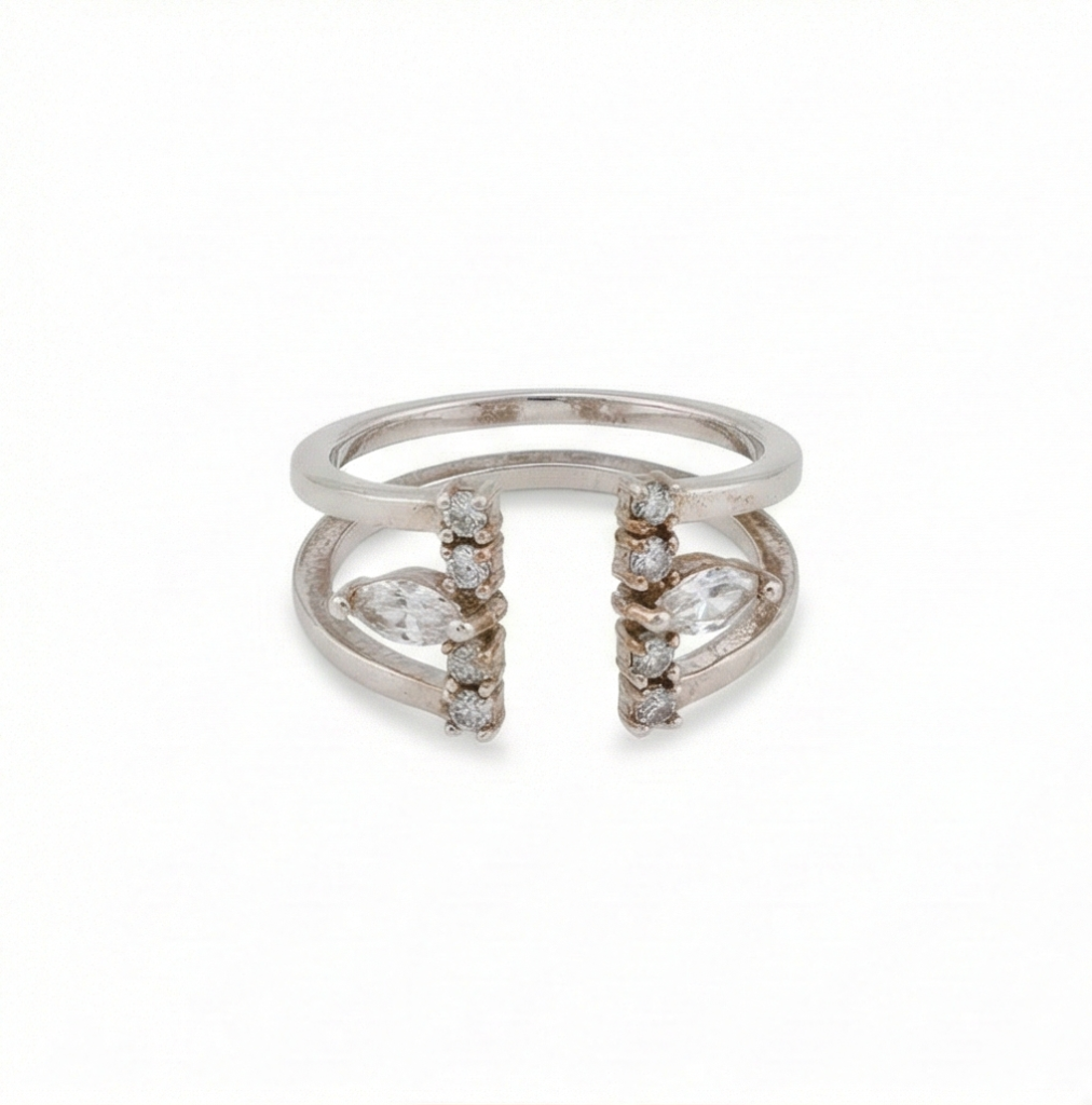 AGOR 925 Sterling Silver Modern Geometric Open Cuff Ring Jewellery for Women
