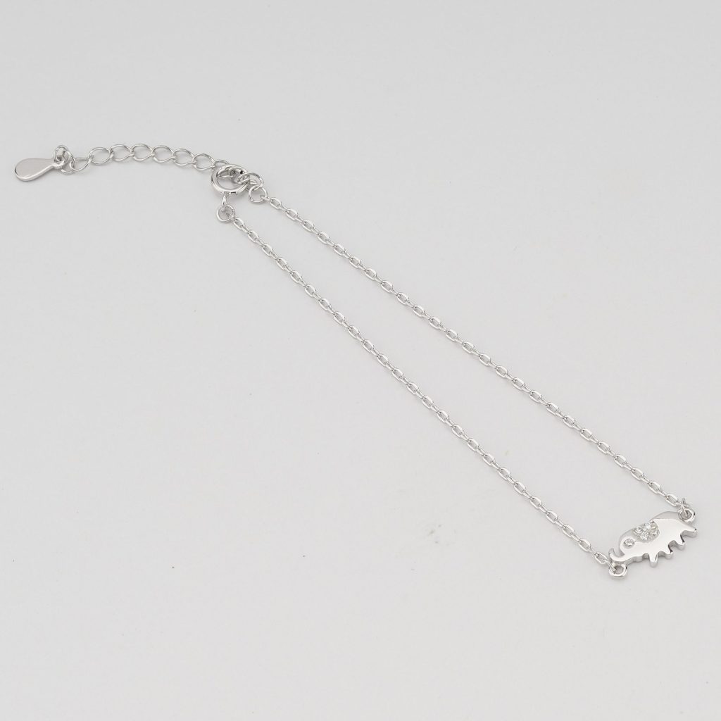 AGOR 925 Sterling Silver Lucky Elephant Bracelet for Women, Cute Animal Motif Jewellery