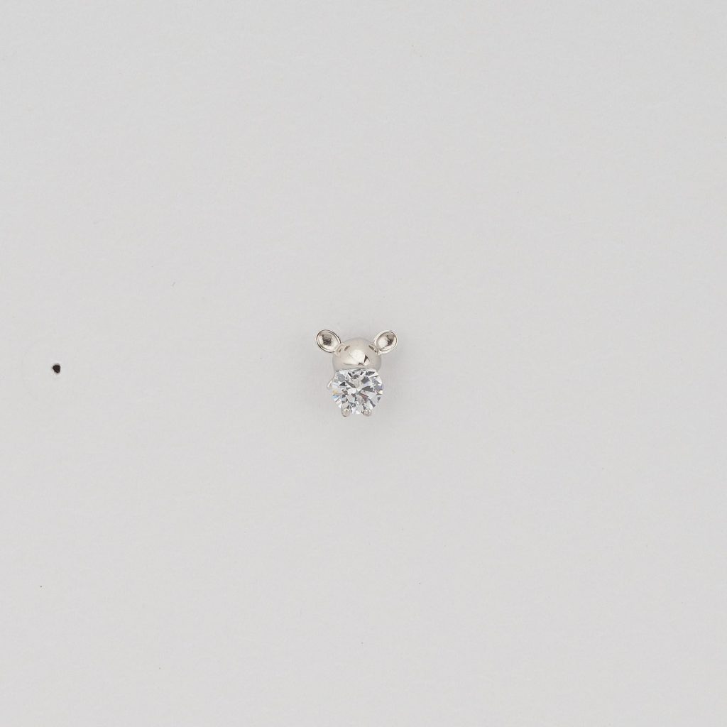AGOR 925 Sterling Silver Cute Mouse Stud Earrings Jewellery for Women & Kids