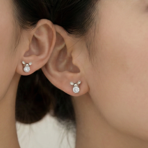 AGOR 925 Sterling Silver Cute Mouse Stud Earrings Jewellery for Women & Kids