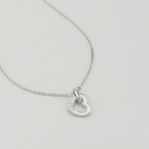 AGOR 925 Sterling Silver MOP Open Heart Pendant Necklace Jewellery for Women