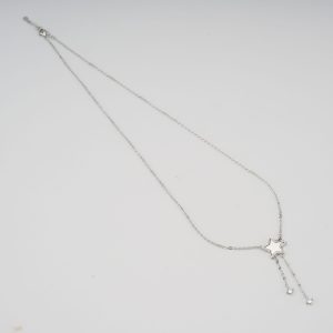 AGOR 925 Sterling Silver Star Drop Lariat Necklace Jewellery for Women & Girls