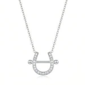 LUXE 925 Sterling Silver Lucky Horseshoe Pendant Necklace High Polish Finish Everyday Jewellery