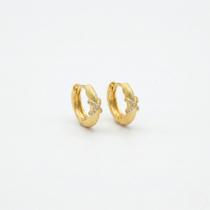 AGOR LUXE 925 Sterling Silver Textured Criss-Cross Hoop Earrings Yellow Gold Finish Fine Jewellery for Women