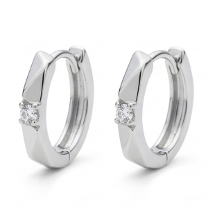 LUXE 925 Sterling Silver Geometric Huggie Hoop Earrings High Polish Finish Elegant Everyday Jewellery for Women