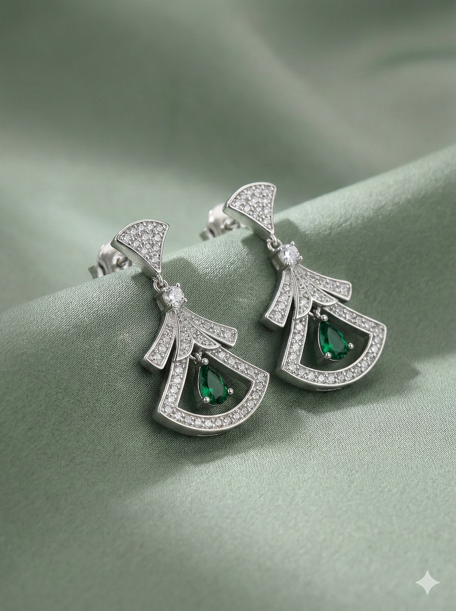 LUXE 925 Sterling Silver Art Deco Geometric Drop Earrings Rhodium Finish Vintage Jewellery for Women