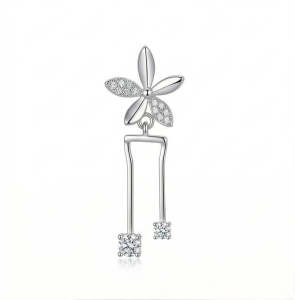AGOR LUXE 925 Sterling Silver Floral Geometric Dangle Earrings High Polish Rhodium Finish Jewellery for Women