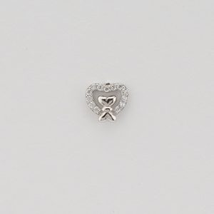 AGOR 925 Sterling Silver Heart Bow Stud Earrings Jewellery for Women & Girls