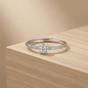 AGOR 925 Sterling Silver Celestial Star Adjustable Ring Jewellery for Women