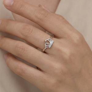 AGOR 925 Sterling Silver Royal Crown Tiara Adjustable Ring Jewellery for Women