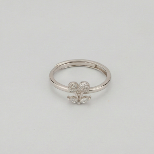 AGOR 925 Sterling Silver Sweet Cherry Motif Adjustable Ring Jewellery for Women