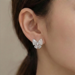 AGOR 925 Sterling Silver Butterfly Hoop Earrings for Women High Polish Rhodium Finish Jewellery