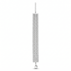 AGOR 925 Sterling Silver Triple Row Statement Tennis Bracelet Premium Jewellery for Women