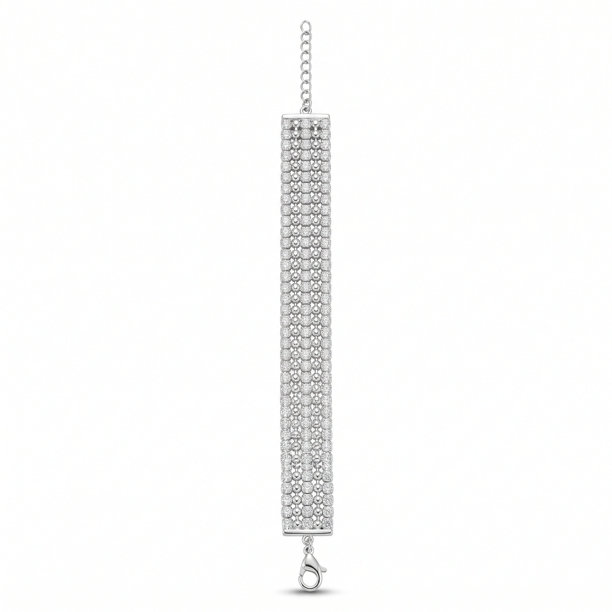 925 Sterling Silver Triple Row Statement Tennis Bracelet Premium Jewellery for Women