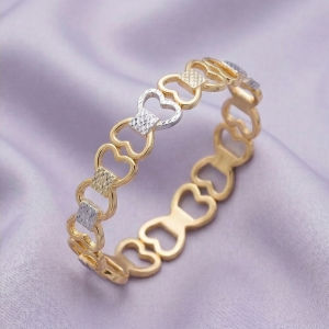 AGOR 925 Sterling Silver Two Tone Heart Link Bracelet Premium Jewellery for Women