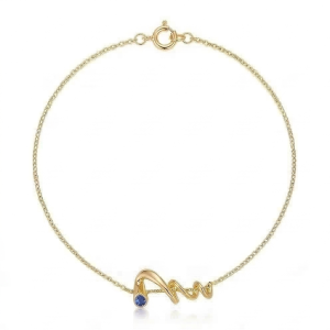 925 Sterling Silver Gold Plated Twisted Wave Blue Stone Pendant Necklace Women's Jewellery