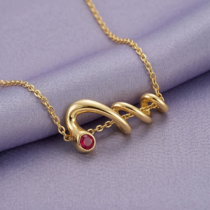 AGOR 925 Sterling Silver Gold Plated Twisted Wave Pendant Necklace Women's Jewellery