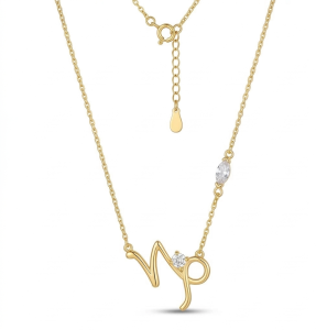 AGOR 925 Sterling Silver Gold Plated Capricorn Zodiac Pendant Necklace Women's Jewellery