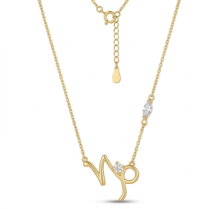 925 Sterling Silver Gold Plated Capricorn Zodiac Pendant Necklace Women's Jewellery
