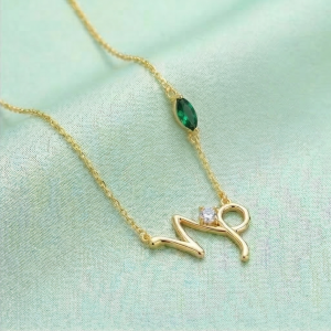 AGOR 925 Sterling Silver Capricorn Zodiac Sign Pendant Necklace Jewellery with Gold Finish