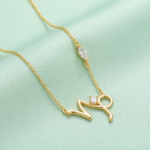 925 Sterling Silver Gold Plated Capricorn Zodiac Pendant Necklace Women's Jewellery