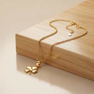 AGOR 925 Sterling Silver Gold Plated Four Leaf Clover Pendant Necklace Jewellery