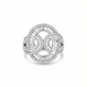 AGOR 925 Sterling Silver Infinity Knot Statement Ring Dual Tone Jewellery