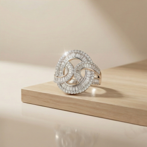 AGOR 925 Sterling Silver Infinity Knot Statement Ring Dual Tone Jewellery