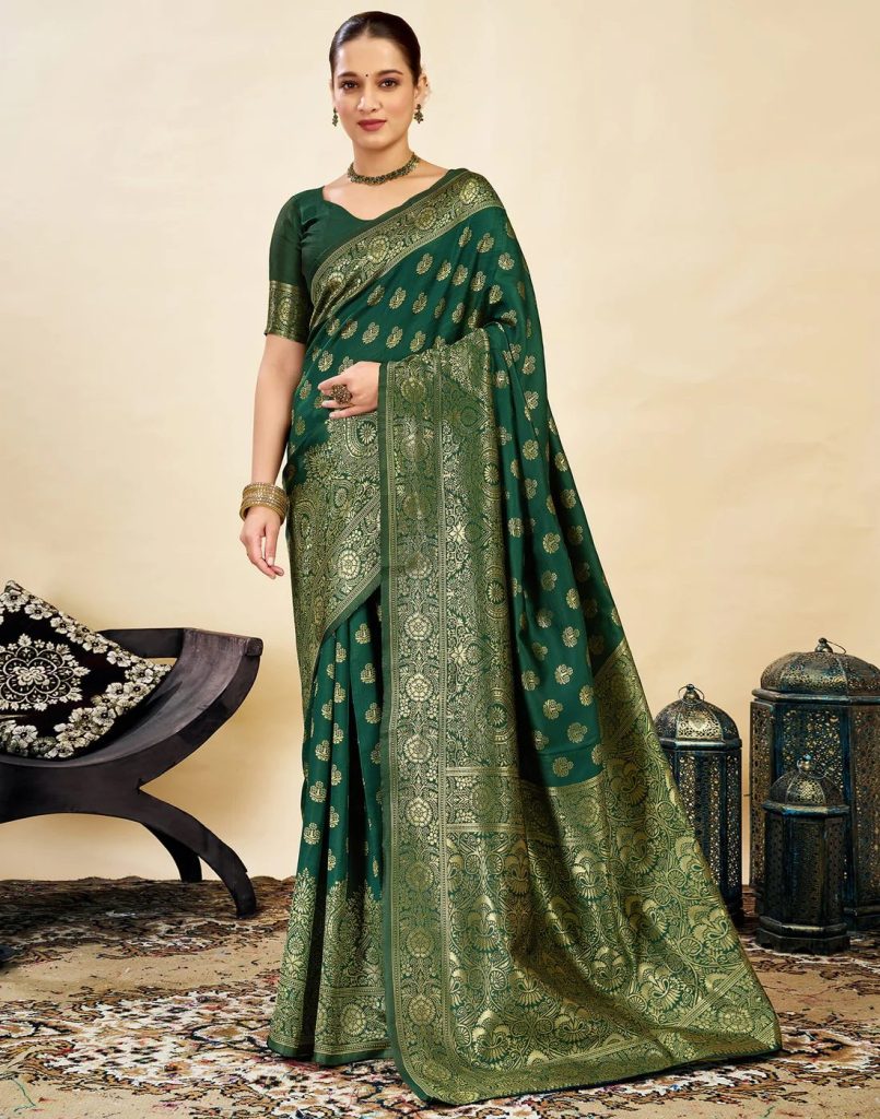 AXONIT Women's Silk Blend Banarasi Jacquard