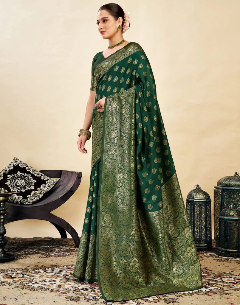 AXONIT Women's Silk Blend Banarasi Jacquard