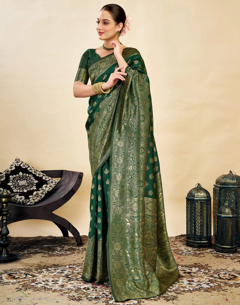 AXONIT Women's Silk Blend Banarasi Jacquard