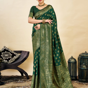 AXONIT Women's Silk Blend Banarasi Jacquard