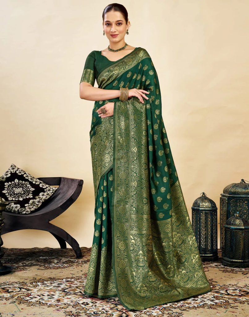AXONIT Women's Silk Blend Banarasi Jacquard