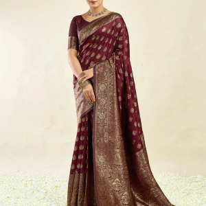 AXONIT Women's Silk Blend Banarasi Jacquard