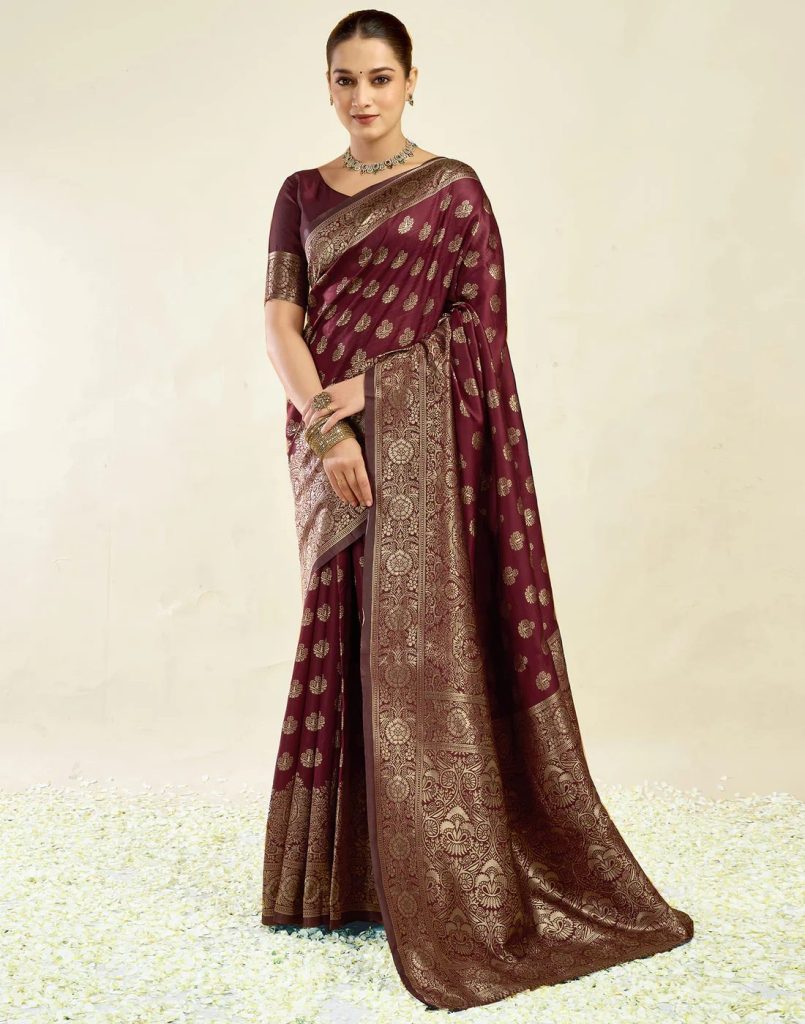 AXONIT Women's Silk Blend Banarasi Jacquard