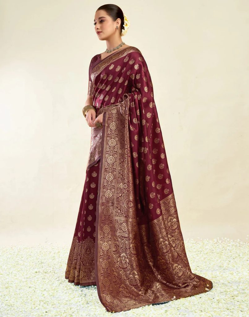 AXONIT Women's Silk Blend Banarasi Jacquard