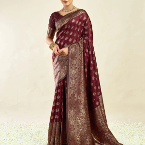 AXONIT Women's Silk Blend Banarasi Jacquard