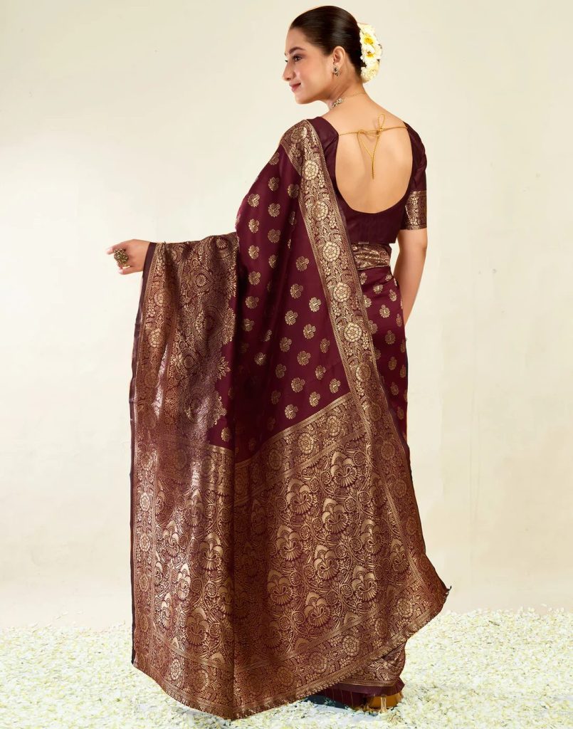 AXONIT Women's Silk Blend Banarasi Jacquard