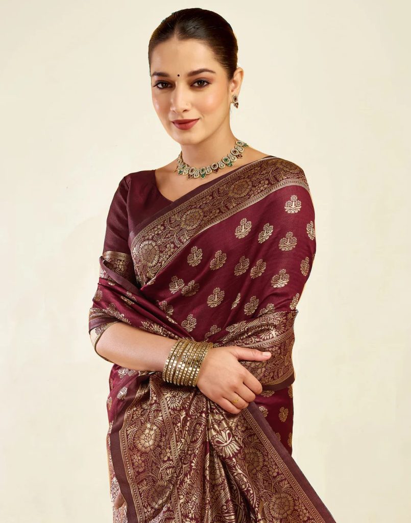 AXONIT Women's Silk Blend Banarasi Jacquard