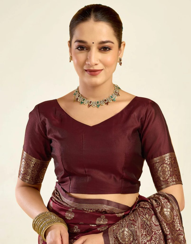AXONIT Women's Silk Blend Banarasi Jacquard