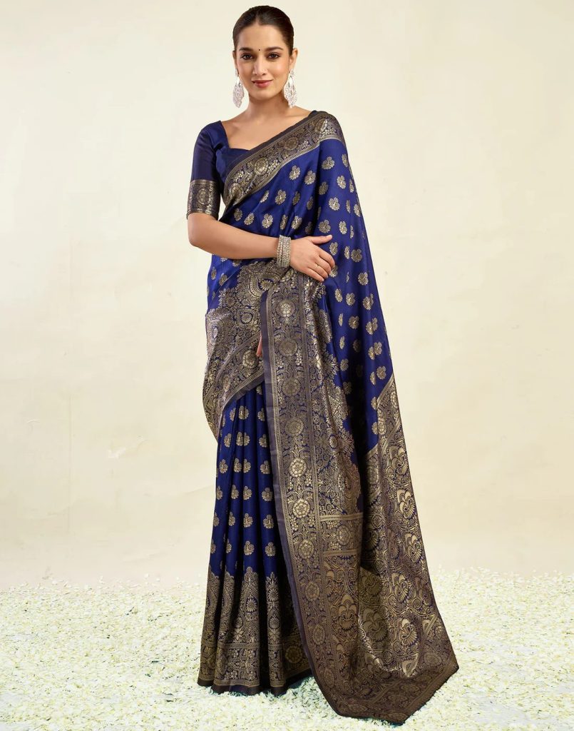 AXONIT Women's Silk Blend Banarasi Jacquard
