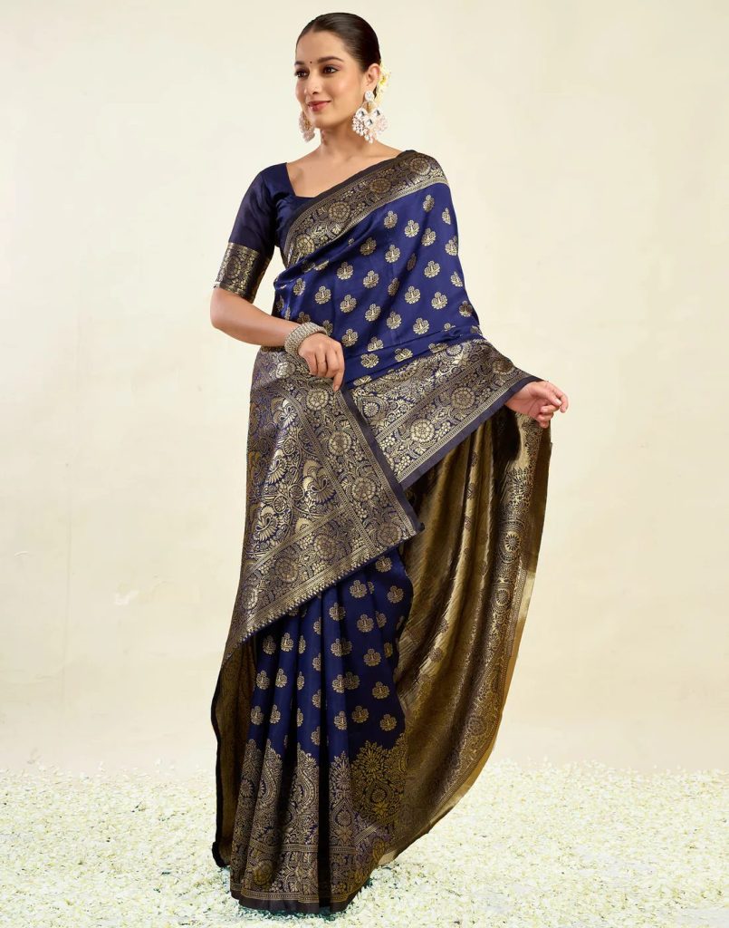 AXONIT Women's Silk Blend Banarasi Jacquard