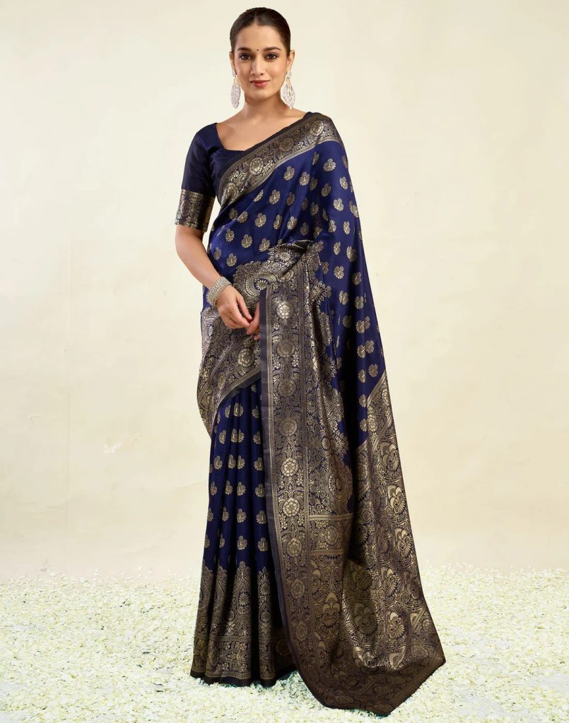 AXONIT Women's Silk Blend Banarasi Jacquard