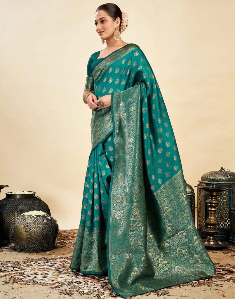 AXONIT Women's Silk Blend Banarasi Jacquard