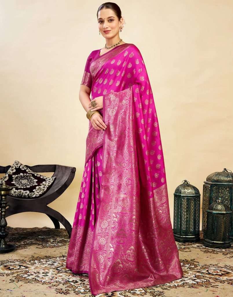 AXONIT Women's Silk Blend Banarasi Jacquard