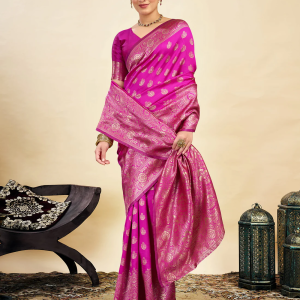 AXONIT Women's Silk Blend Banarasi Jacquard