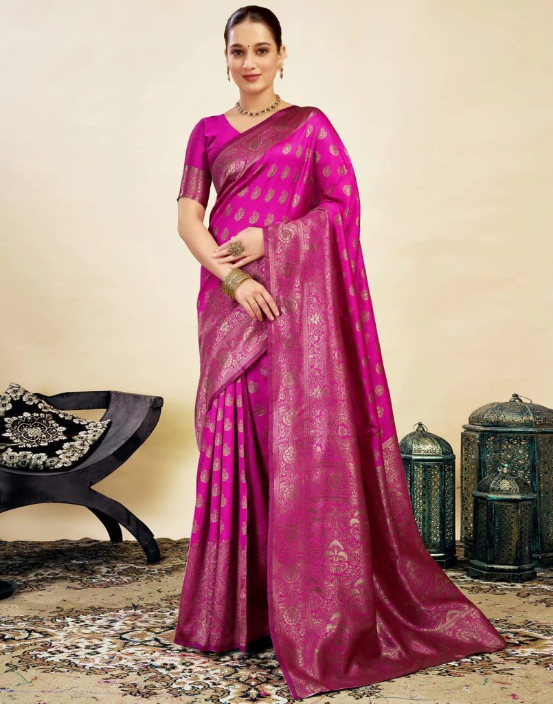 AXONIT Women's Silk Blend Banarasi Jacquard