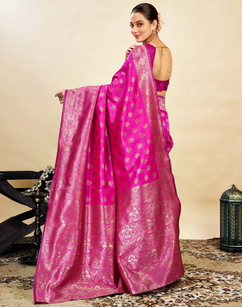 AXONIT Women's Silk Blend Banarasi Jacquard